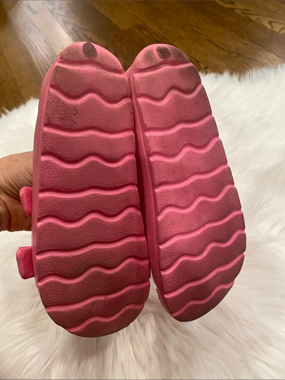 Children’s Place Adjustable Pink Glitter Buckle Sandals sz 10